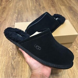 UGG black suede wool slippers slides slip on shoes women’s 8 new in box